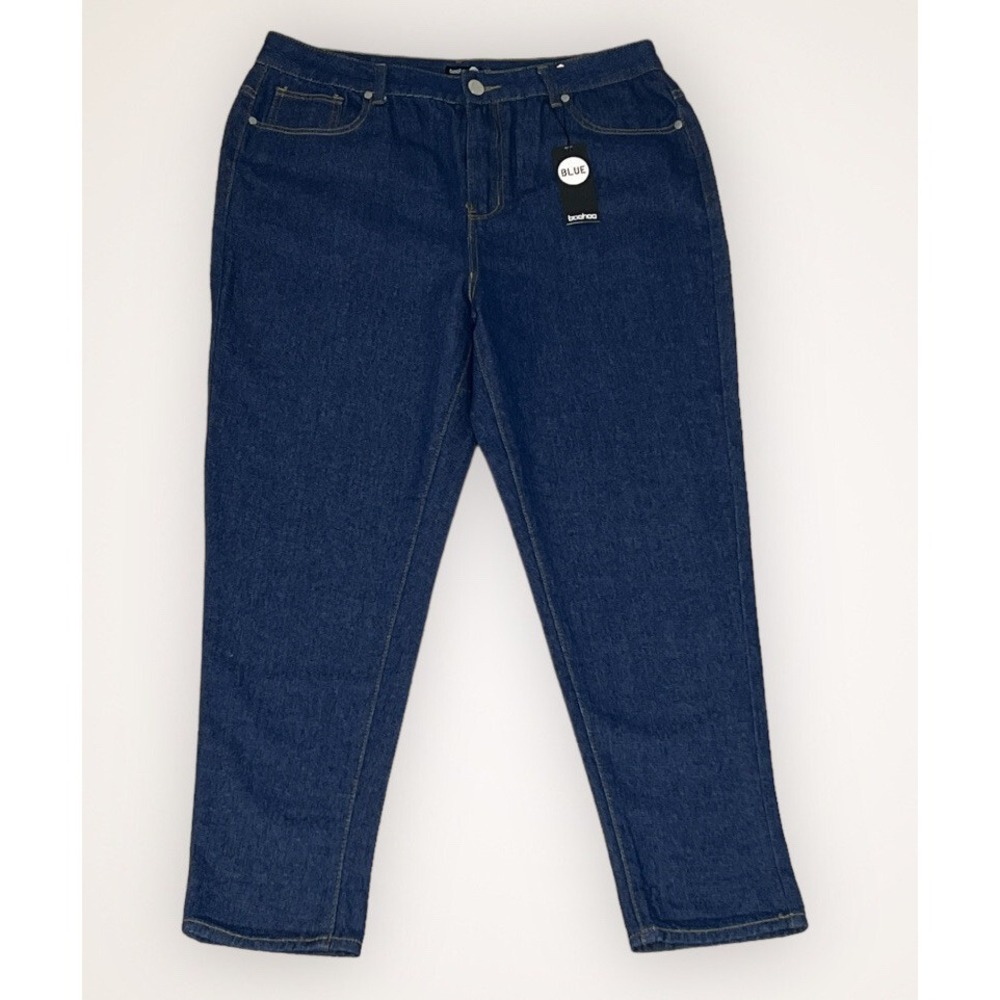 BooHoo Blue Jeans High Waist Mom Jeans Size 12 (UK 16)